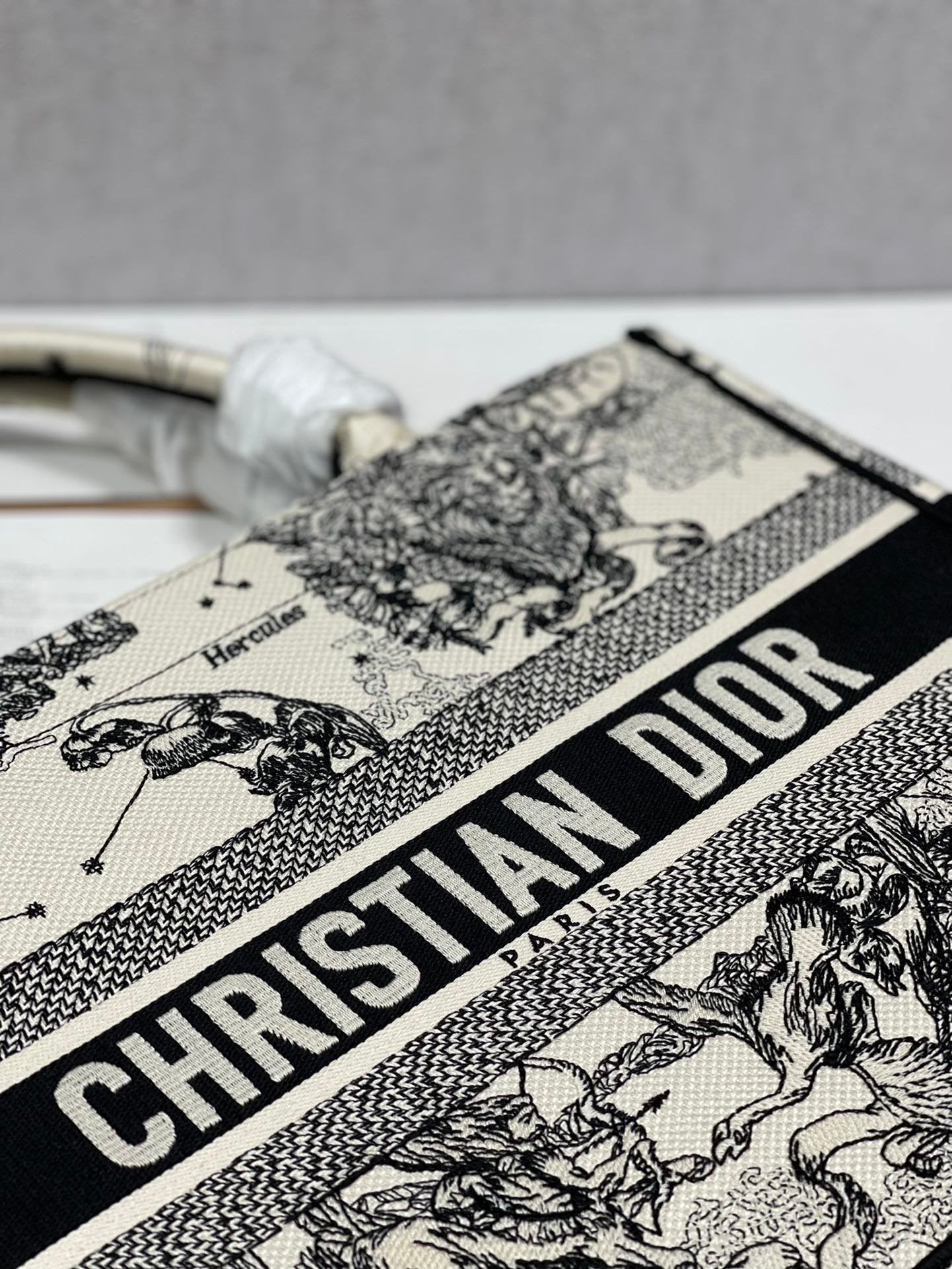 Christina Dior Medium Book Tote Bag 36cm Black/White