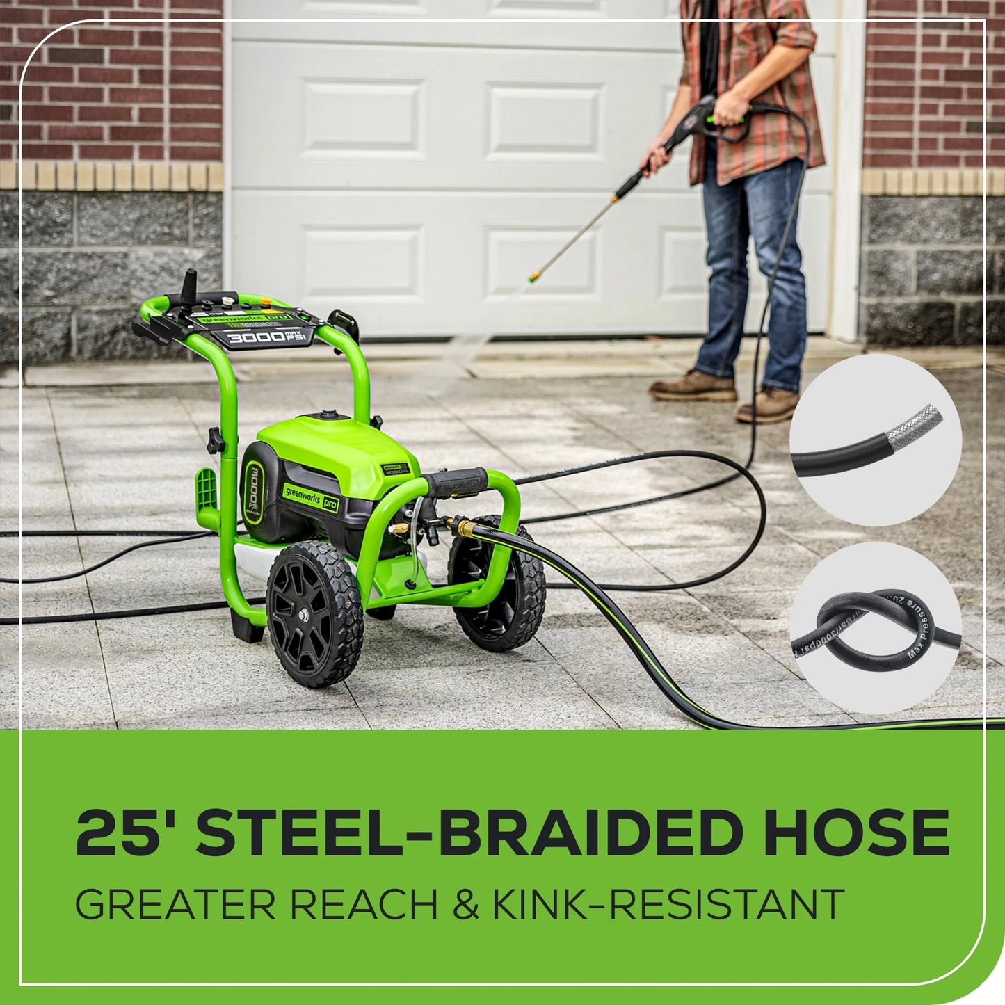 Greenworks 3000 Max PSI at 1.1 GPM Tru Brushless Electric Pressure Washer
