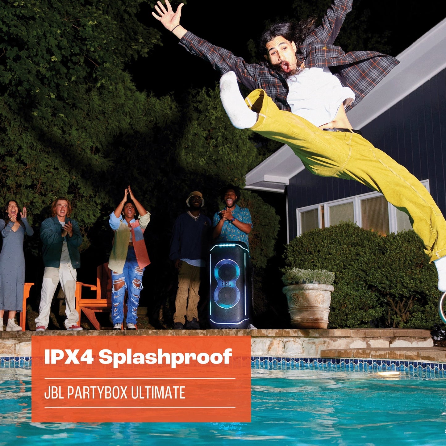 JBL PartyBox Ultimate - Massive party speaker with powerful sound, multi-dimensional lightshow, and splashproof design. - Black (Sold without manufacturer warranty)