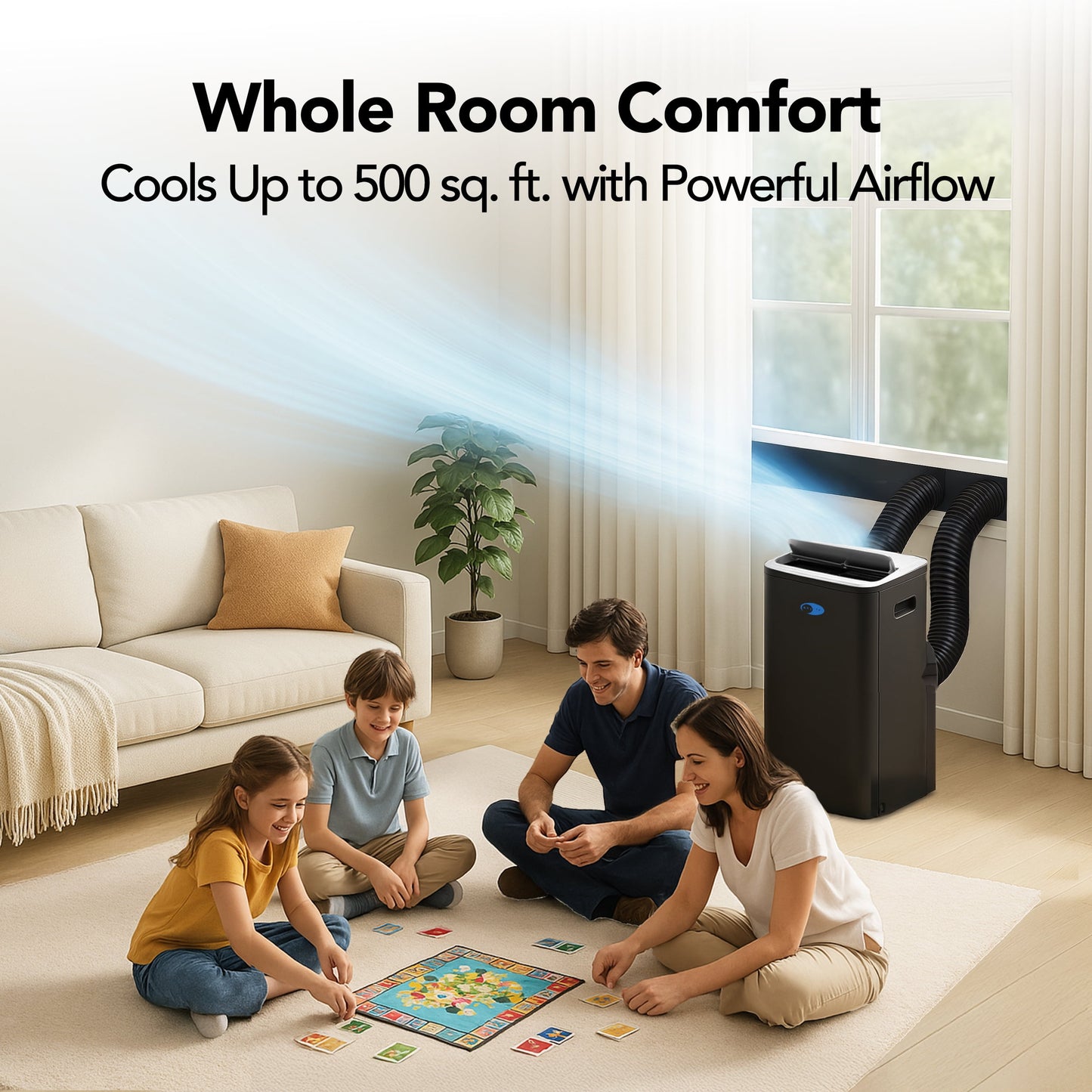 Whynter Nex Inverter Portable Air Conditioner Dual Hose Cooling, 500 Sq Ft Efficiency 12000 Btu (10000 Btu Sacc) Arc-1280MX