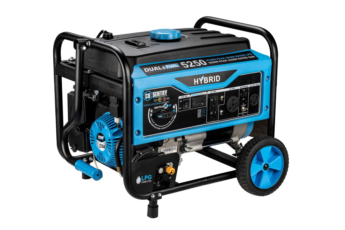 Pulsar 5,250-Watt Dual Fuel Portable Generator with CO Sentry