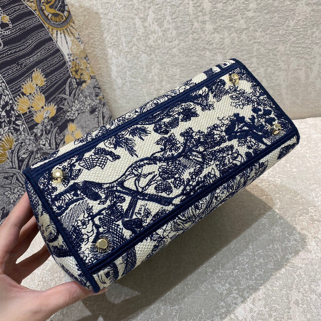 Christian Dior Medium Lady D-Lite Bag 24cm Blue