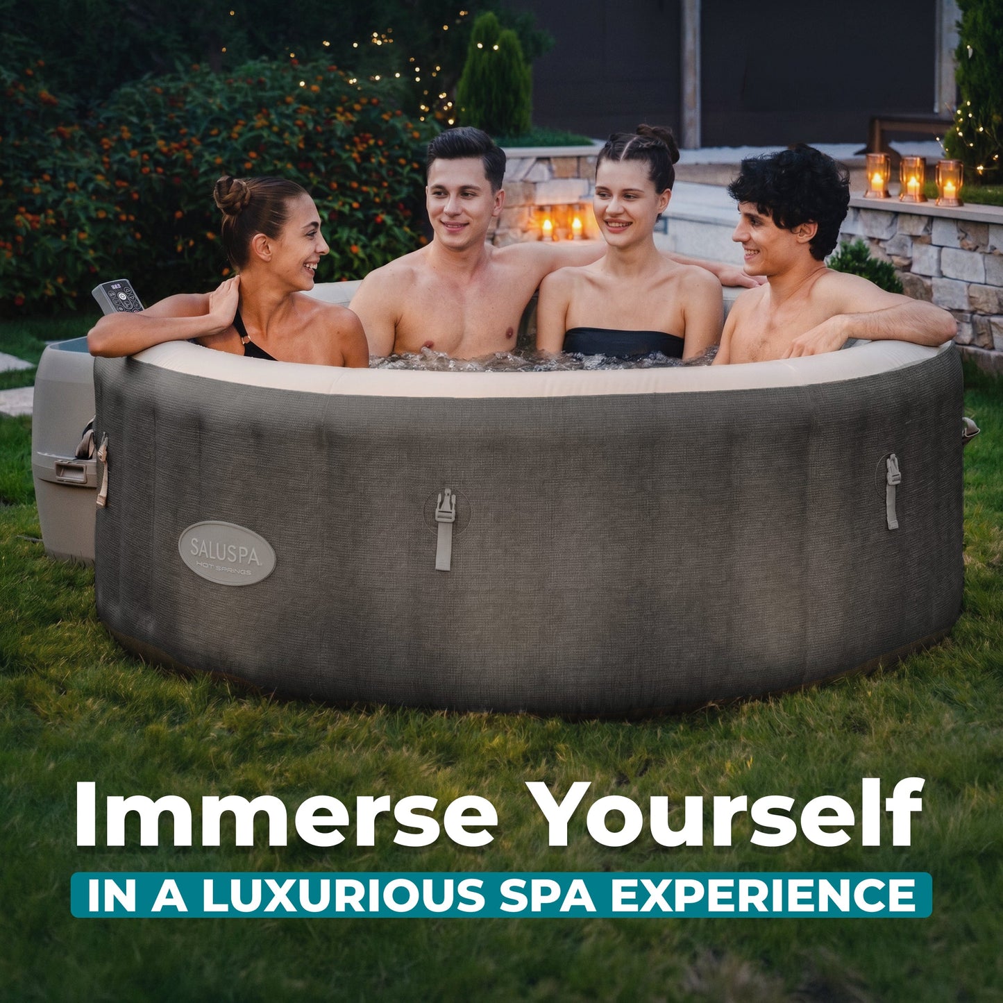SaluSpa Hot Springs Energy-Efficient AirJet 2-4 Person Inflatable Hot Tub