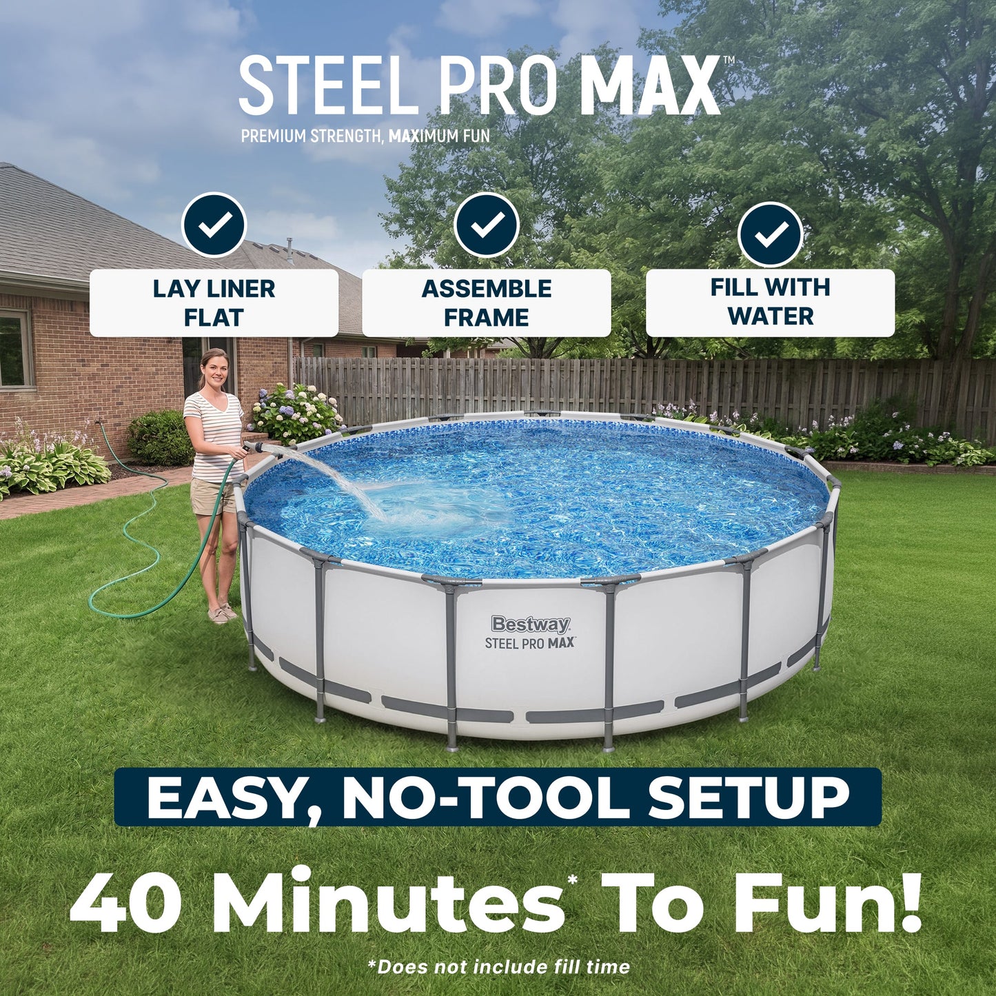 Bestway Steel Pro MAX 15' x 48" Above Ground Pool Set
