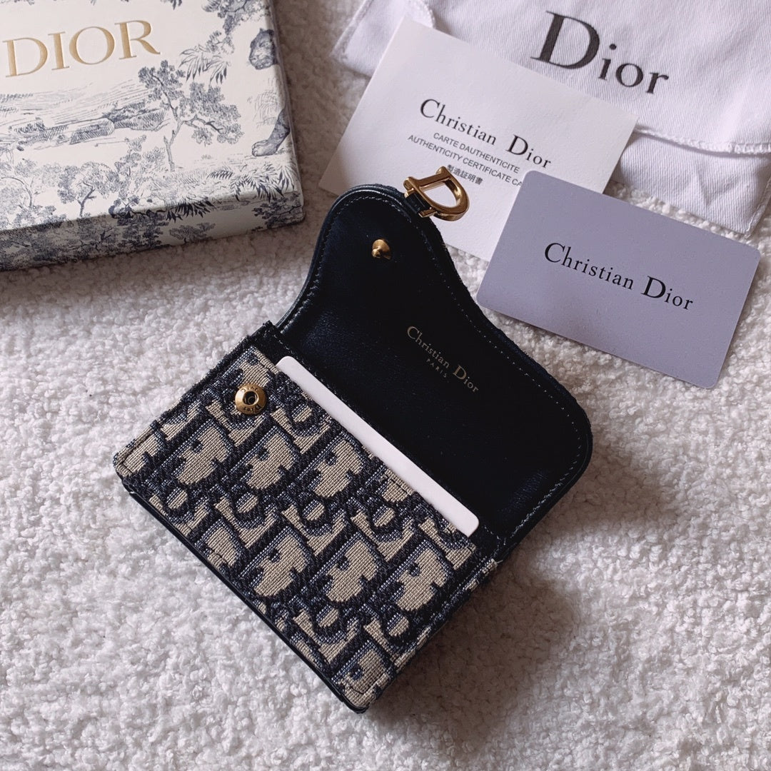 Christian Dior Oblique Saddle Begie Wallet 11cm