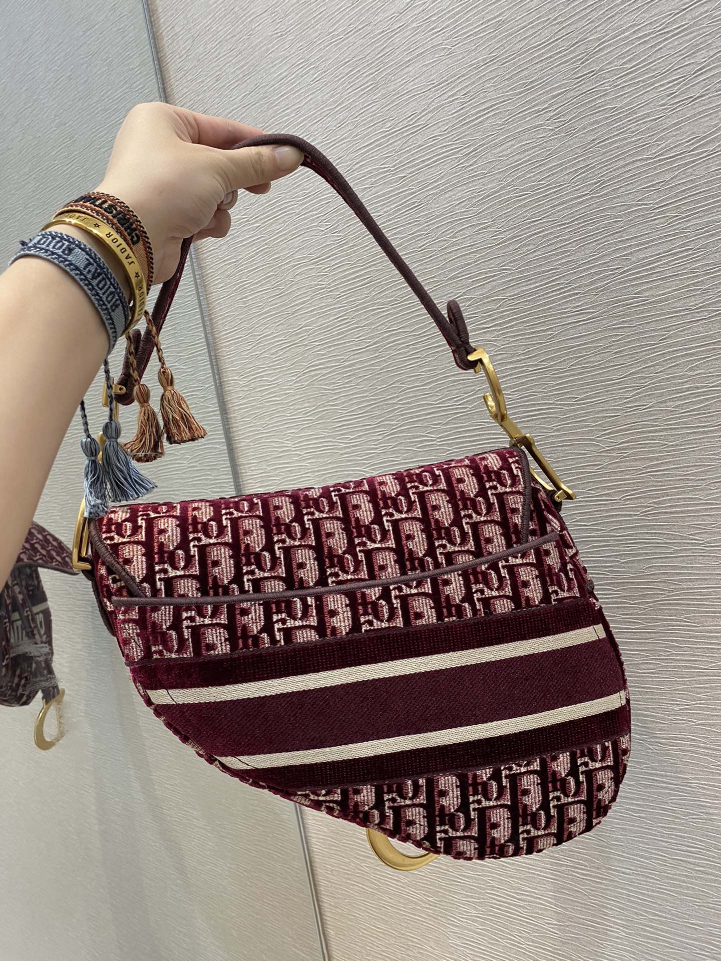 Christian Dior Red Saddle Bag 25cm