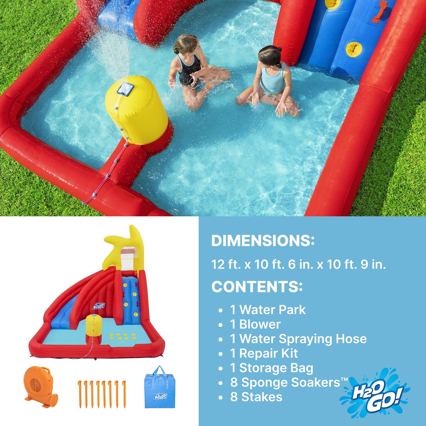 H2OGO! AstroSplash Kids Inflatable Mega Water Park 10'9"