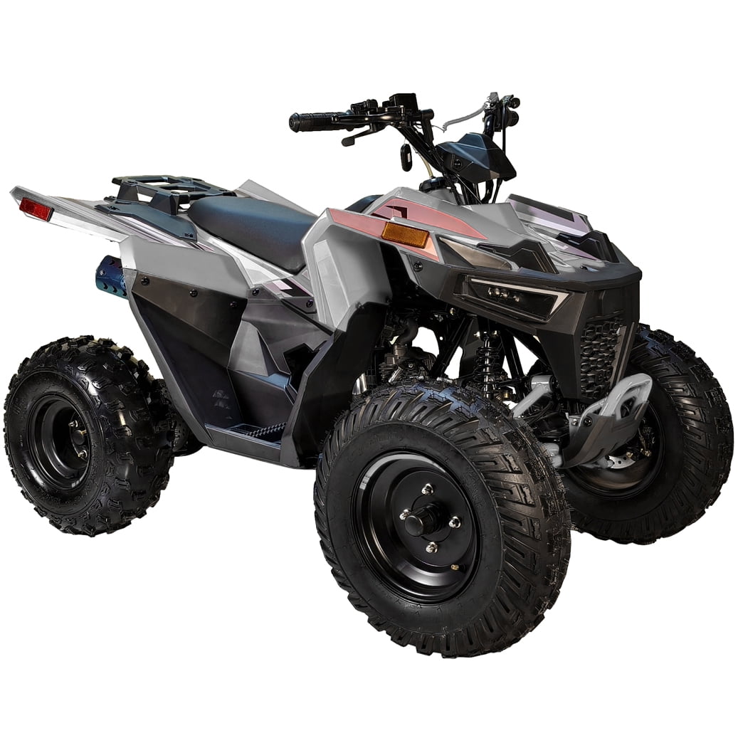 HHH 125cc ATV Quad 125cc ATV with Reverse, LED Lights, Big Wide Tires 4 Wheeler-Black