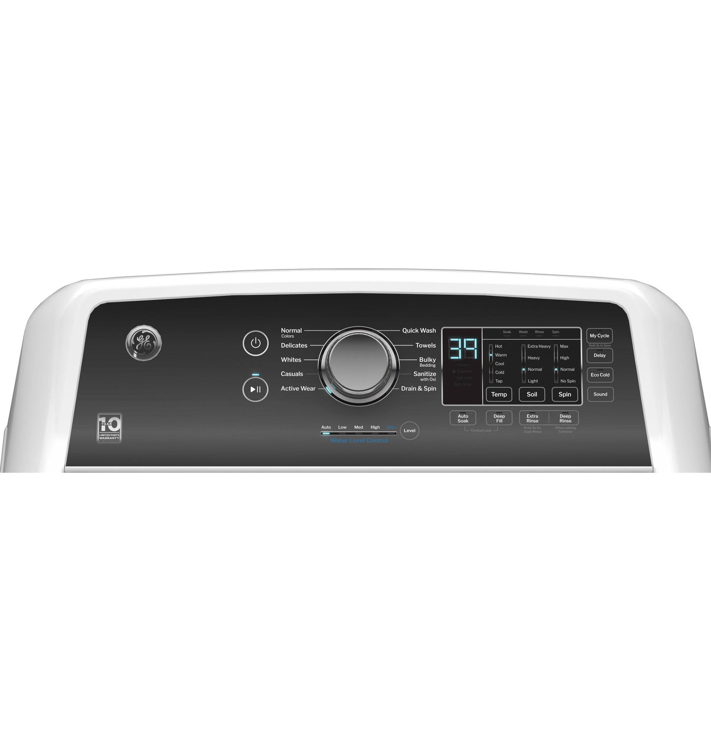 GE APPLIANCES GTW585BSVWS TRADITIONAL TOP LOAD WASHER White On Gray