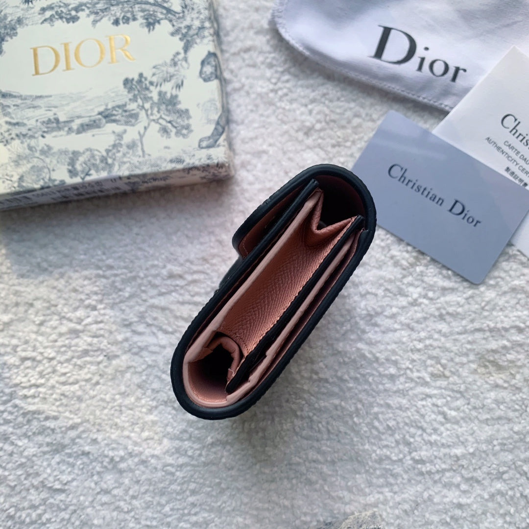 Christian Dior Saddle Lotus Pink Wallet 11cm