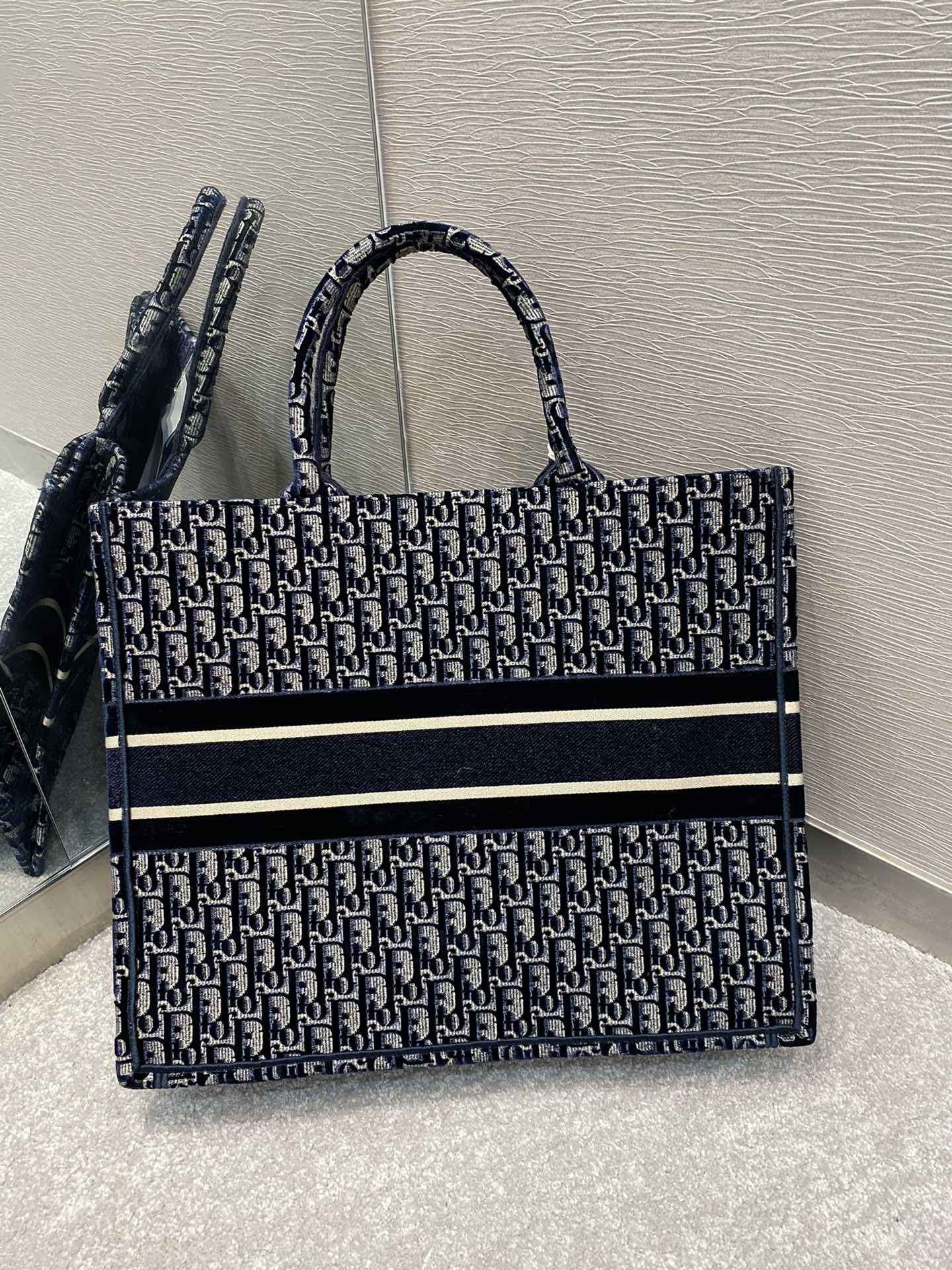 Christian Dior Blue Large Handle Bag 42cm