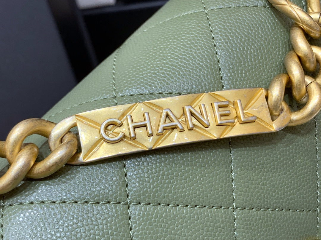 Chanel Co Co Cross Body Bag 24cm Green