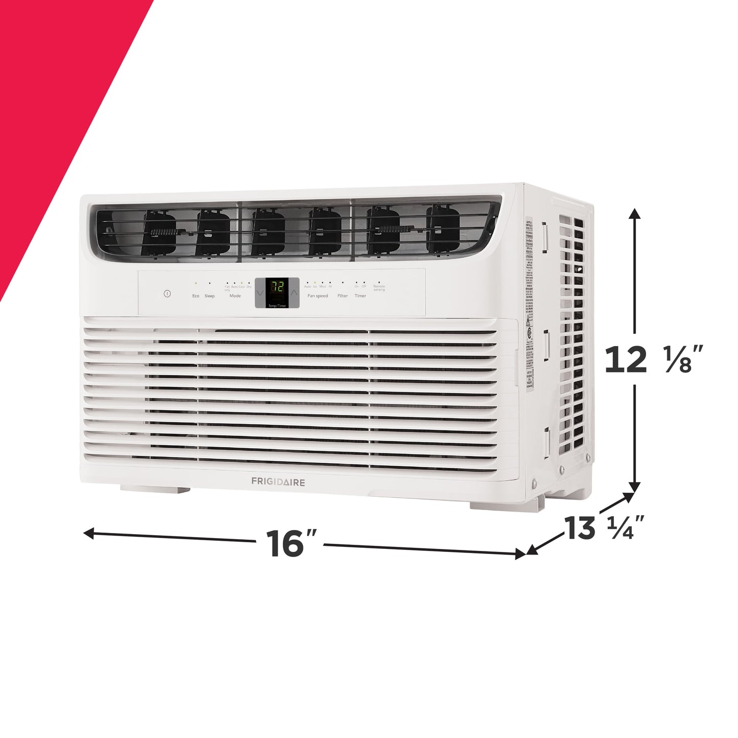 Frigidaire 6,000 BTU Window Air Conditioner, 250 Sq. Ft., 3-Speeds, White, FHWC063TC1