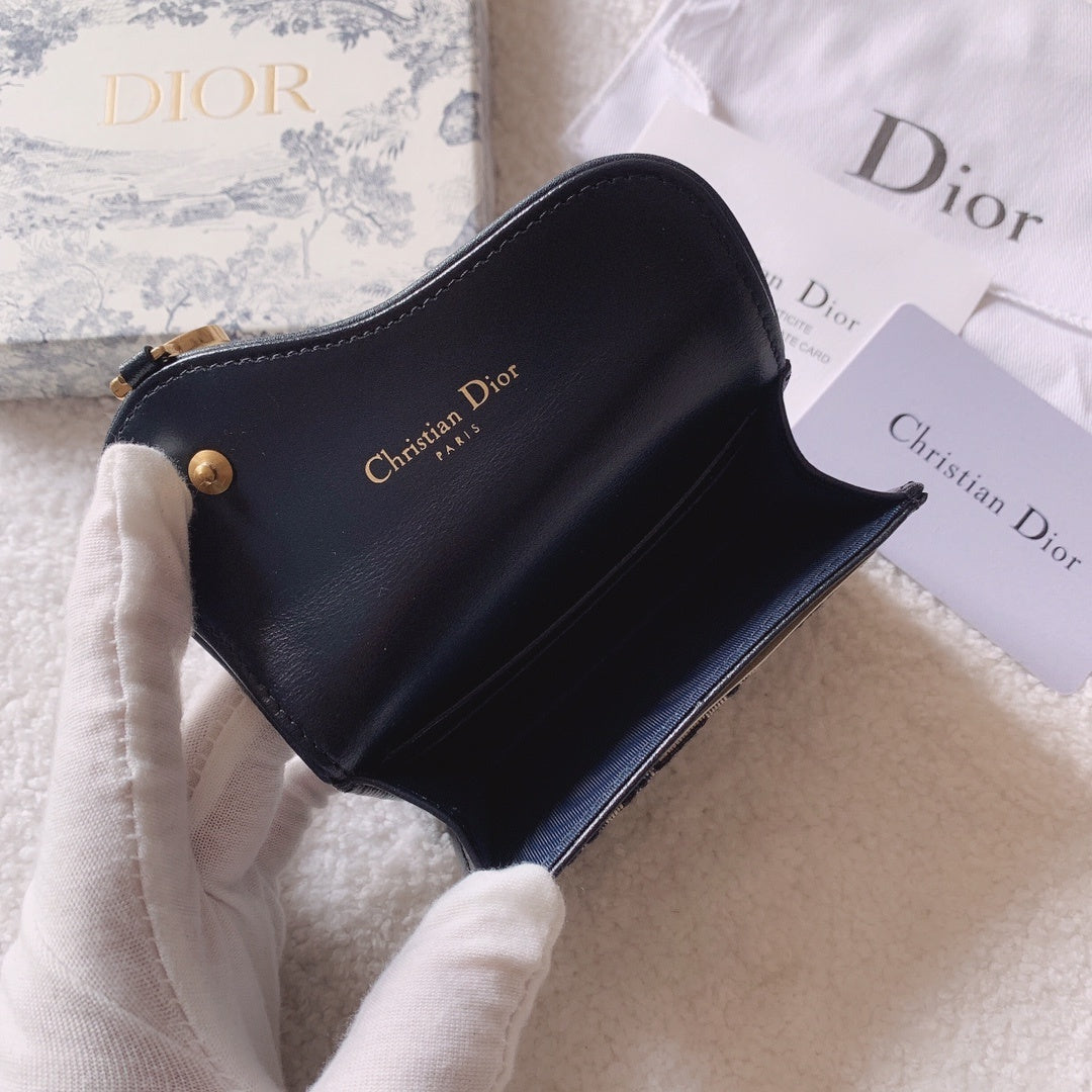 Christian Dior Oblique Saddle Begie Wallet 11cm