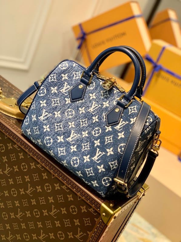 Louis Vuitton The Speedy Bandoulière 25 Navy Blue 25cm
