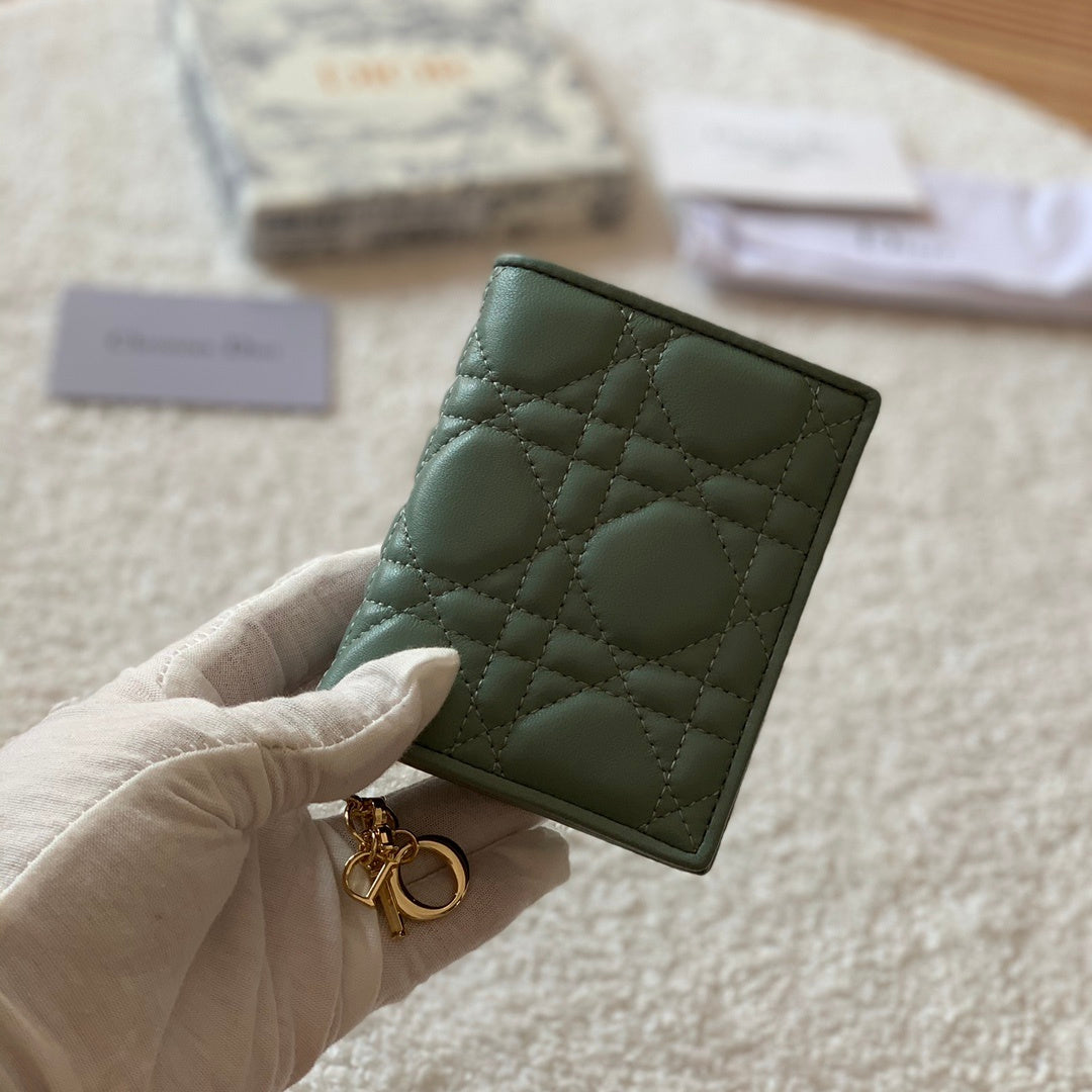 Mini Lady Dior Green Wallet 11cm