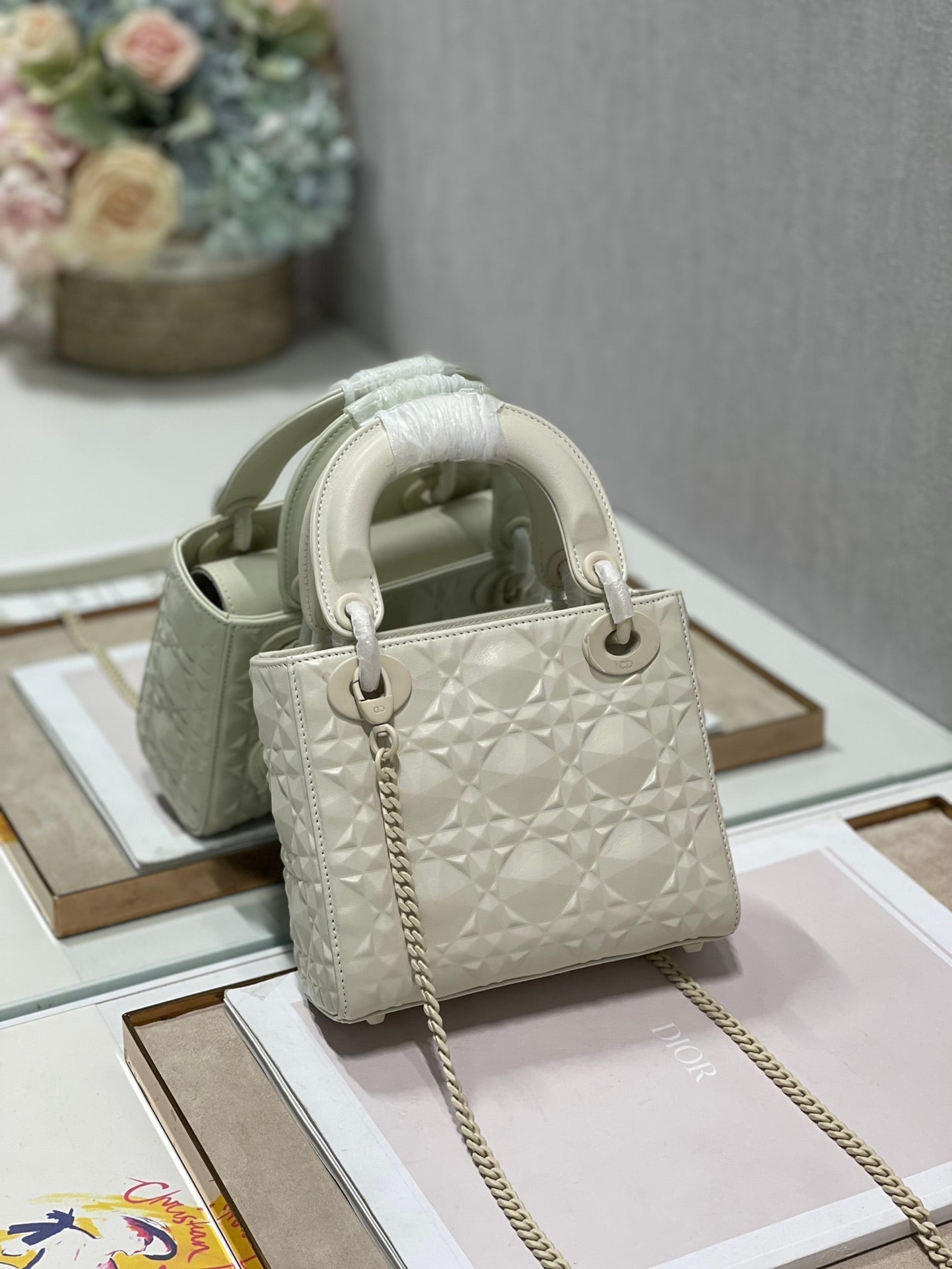 Christian Dior Lady Dior Bag 17cm Beige