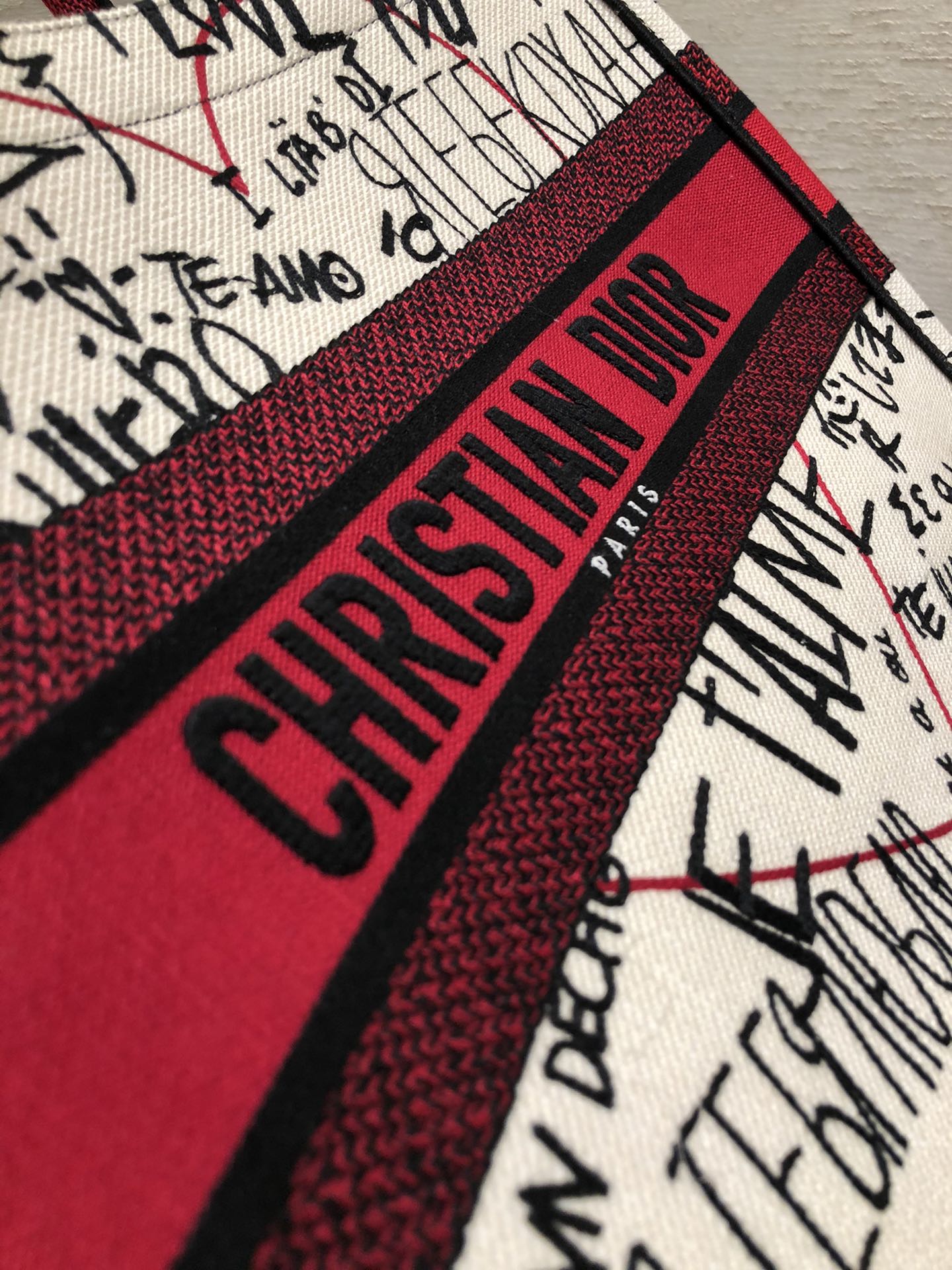 Christian Dior Red Mini Book Tote 36cm