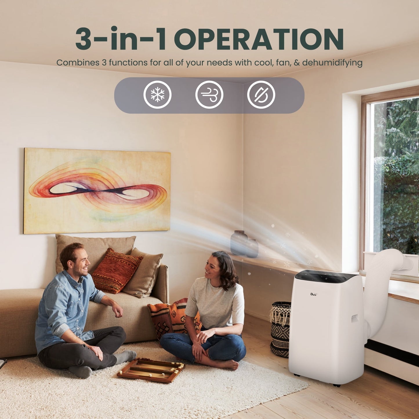 DuraComfort Portable Air Conditioner 10200 BTU, Dehumidifier, Fan, Remote, Cooling for 450 sq. ft