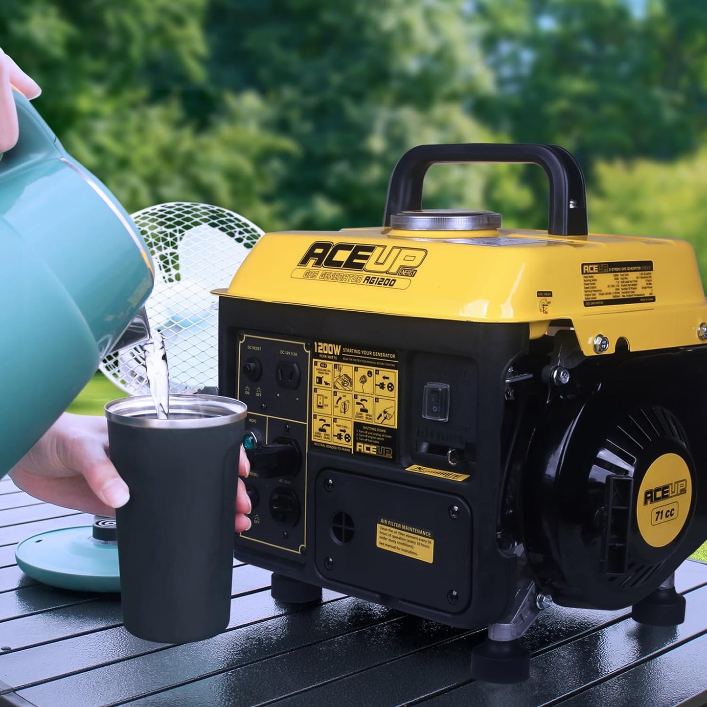 Aceup Energy 1,200W Gas-Powered Generator, Portable Generator Camping Ultralight, EPA & CARB Compliant