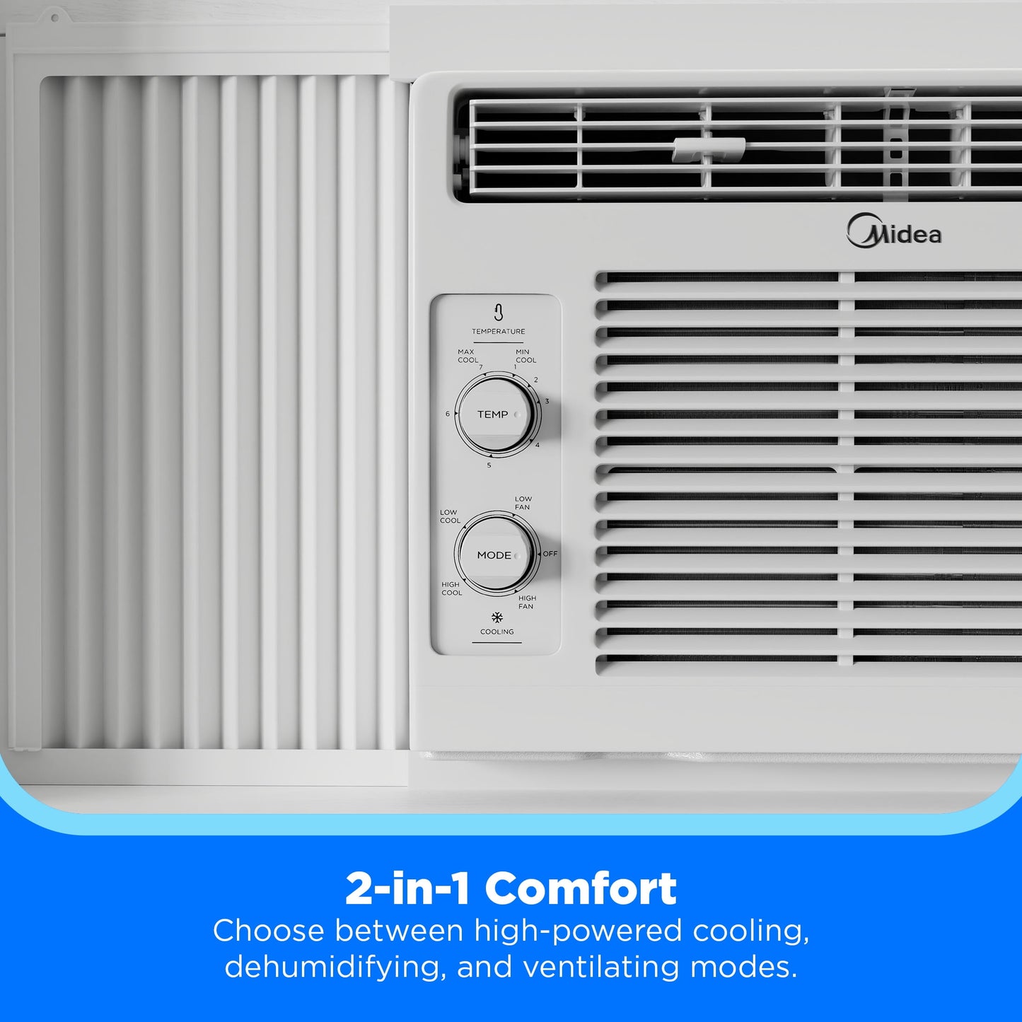 Midea 5,000 BTU Mechanical Window Air Conditioner, Covers up to 150 Sq ft, Easy Installation, MAW05M1WWT, White, New