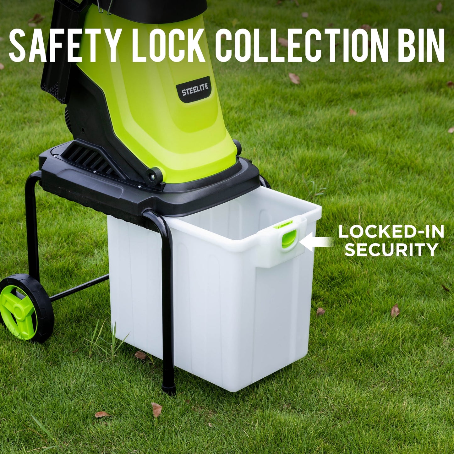 Steelite Heavy-Duty Electric Wood Chipper Shredder,120V 15-Amp Corded Leaf Mulcher with 50L Collection Bin, 1.75 Inch Cutting Diameter,Wood Chippers, Shredders, & Mulchers