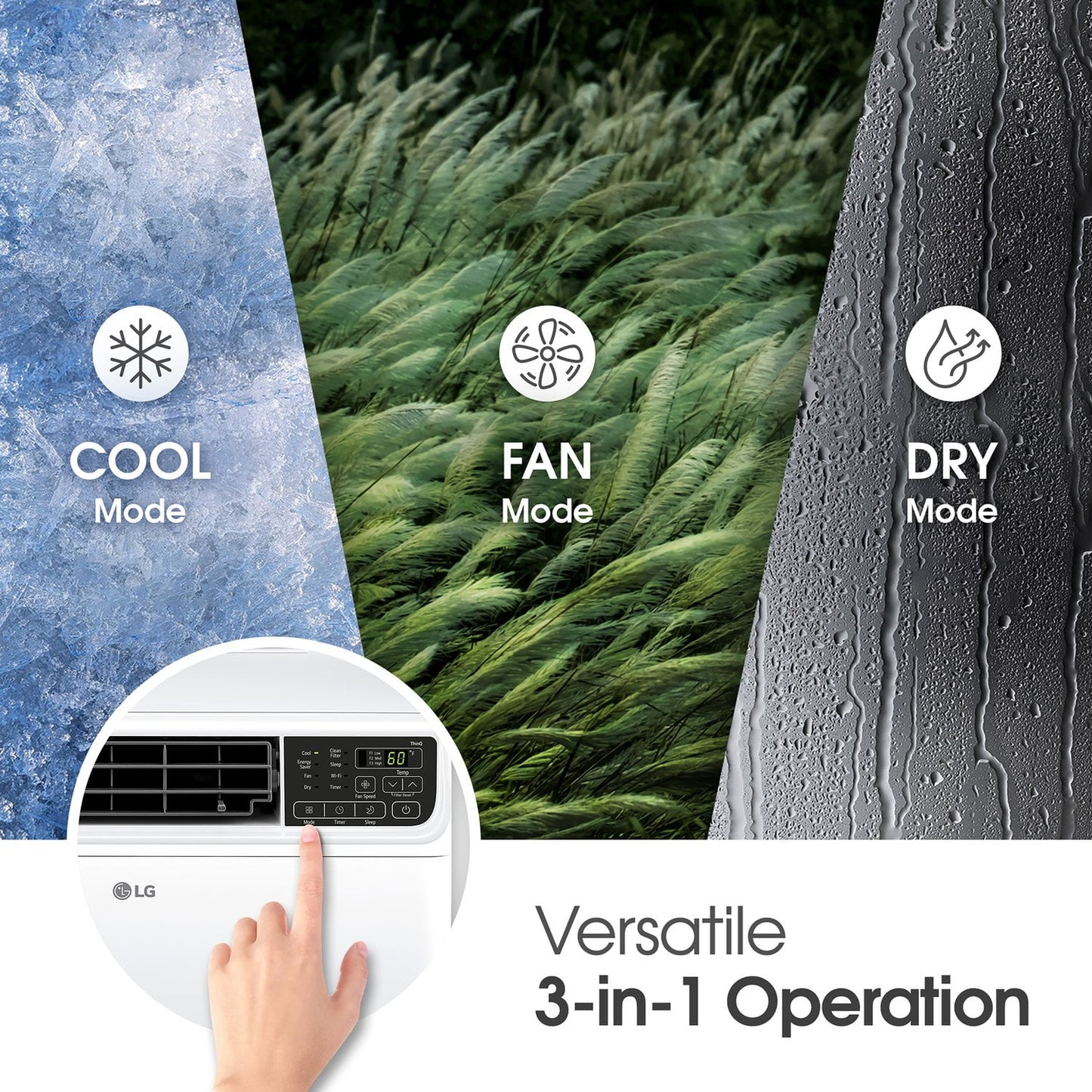 LG 8,500 BTU High Efficiency Dual Inverter Window Air Conditioner with Wi-Fi and LCD Remote, 115V, LW8024IVSM