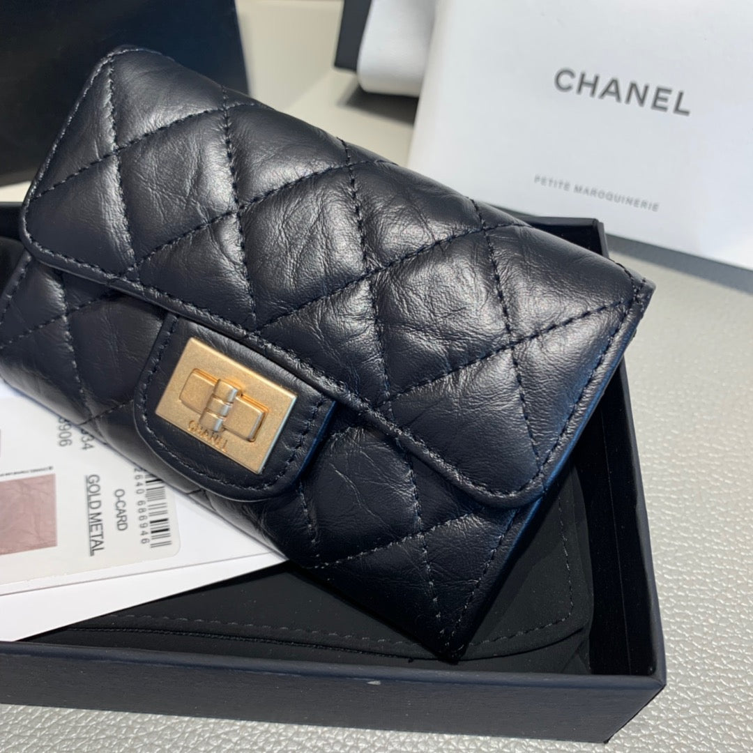 Chanel Diamond Wallet 11cm Black