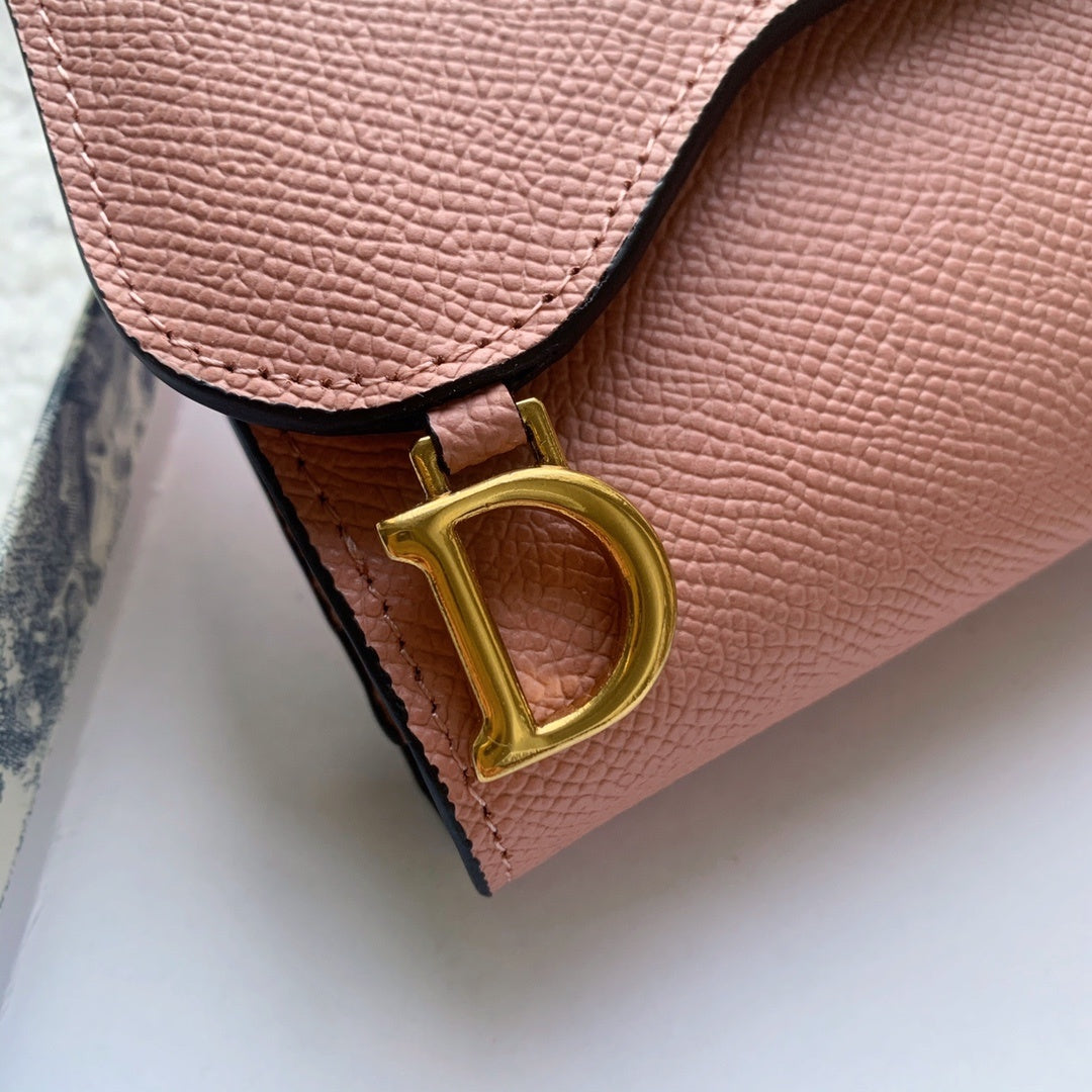 Christian Dior Saddle Lotus Pink Wallet 11cm