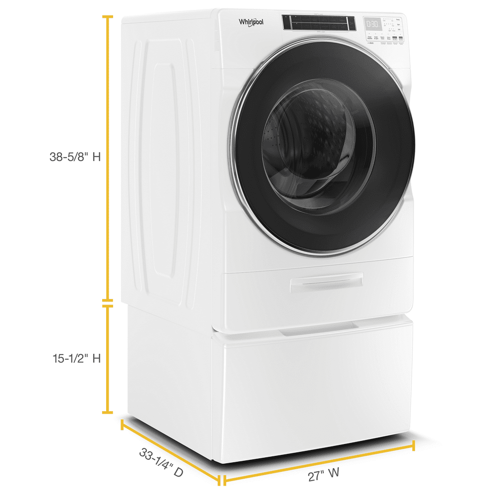 Whirlpool 5.0 Cu. Ft. High-Efficiency Front Load Washing Machine – White, Load & Go™ XL Automatic Detergent Dispenser