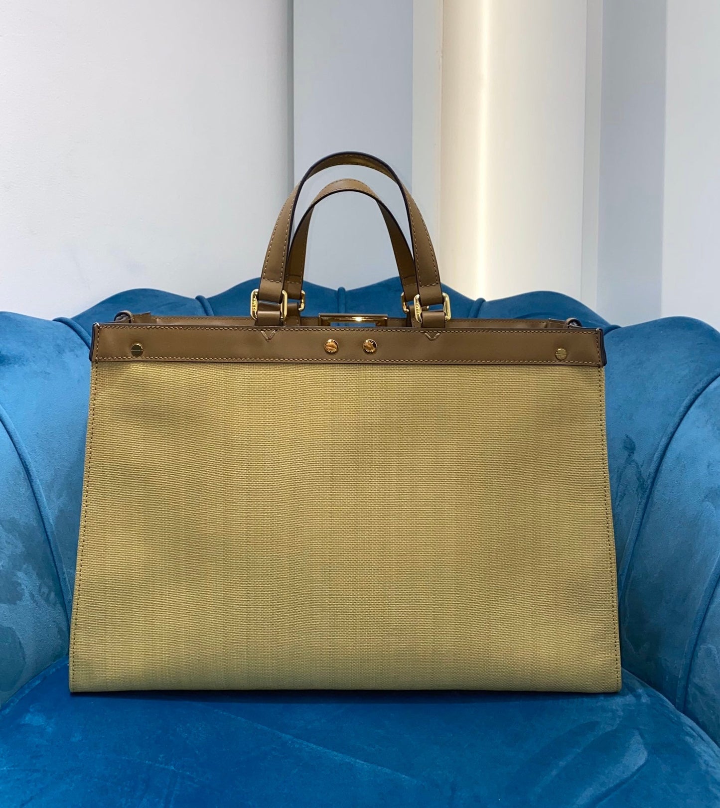 Fendi Logo Shopper Tote Bag Brown