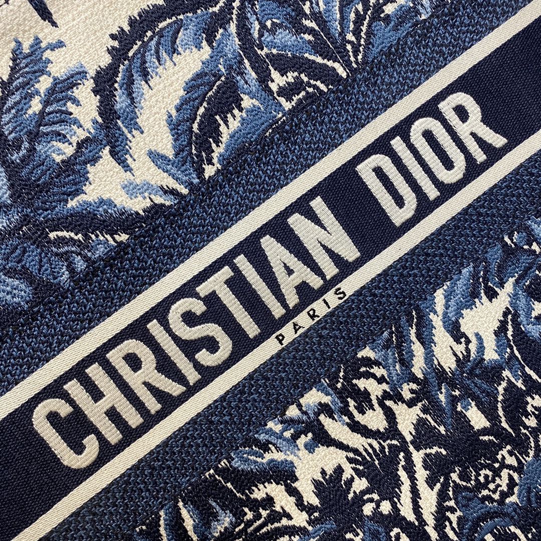 Christian Dior Book Tote Blue Bag 42cm
