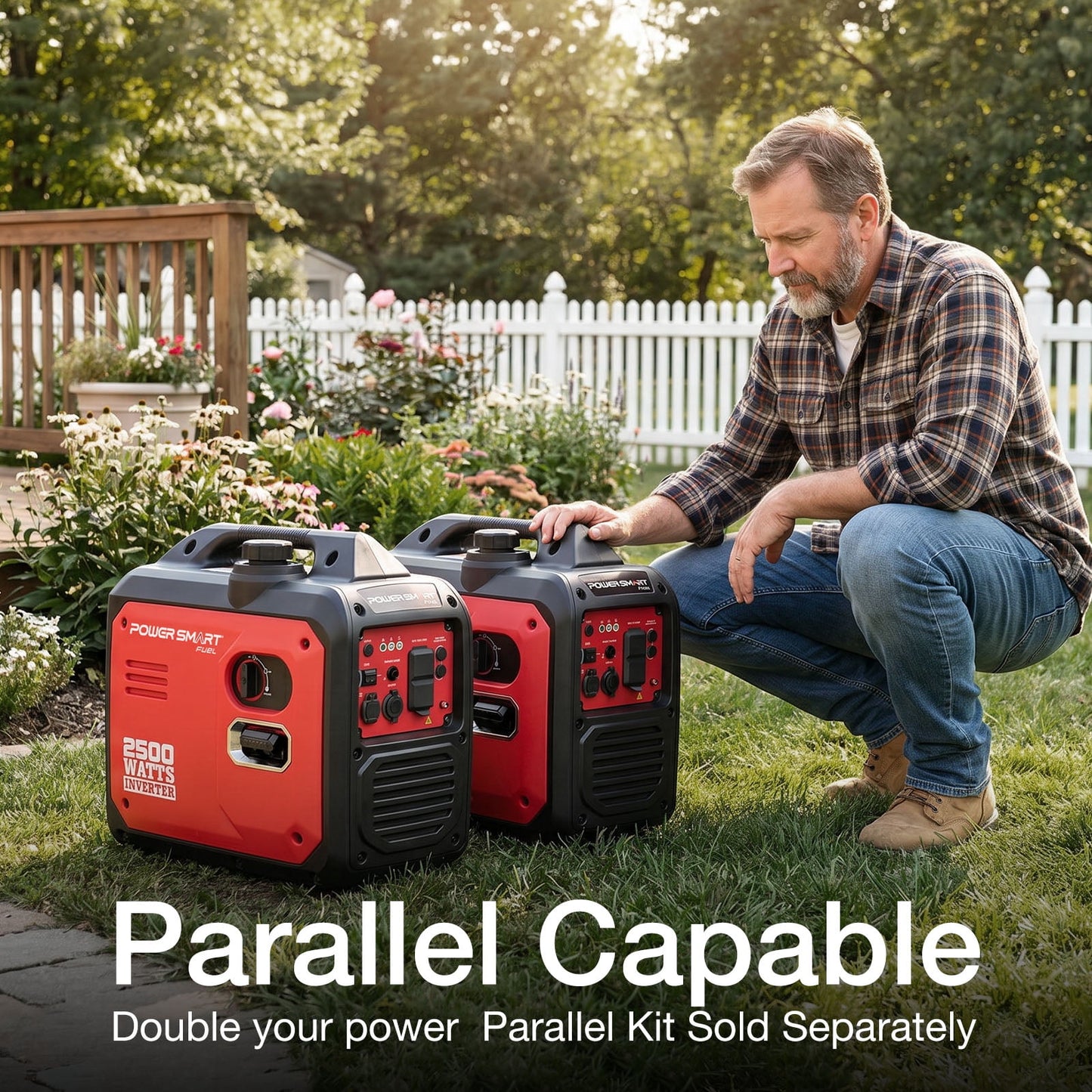 PowerSmart 2500W Portable Inverter Gas Generator Super Quiet Low Oil Shutdown Low Noise for Camping