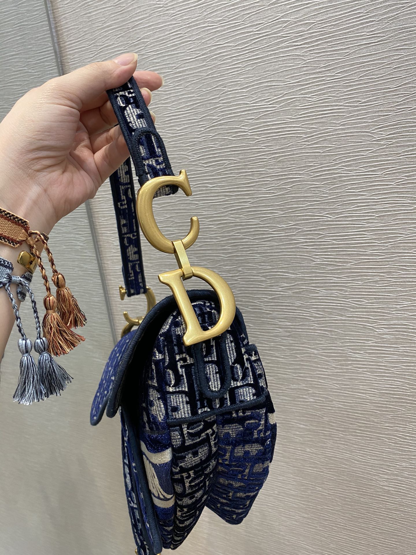 Christian Dior Blue Handle Bag 25cm