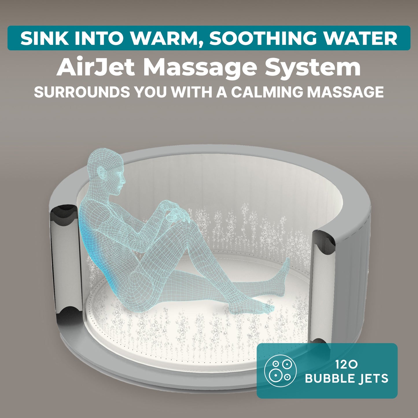 SaluSpa Hot Springs Energy-Efficient AirJet 2-4 Person Inflatable Hot Tub