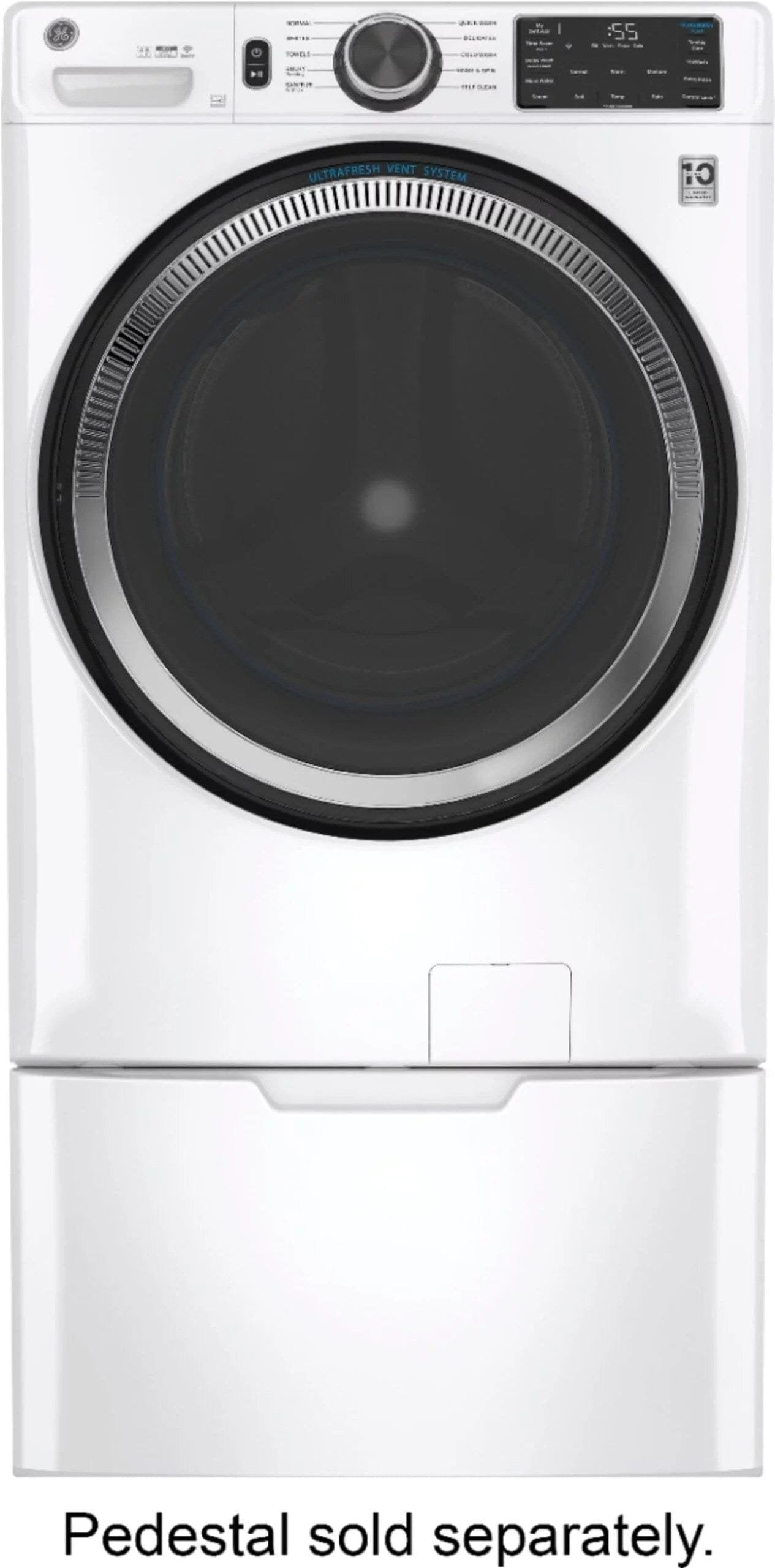 GE 4.8 CuFt High‑Efficiency Stackable Smart Front Load Washer with UltraFresh Vent System & Microban (GFW550SSNWW / GFW650 series)