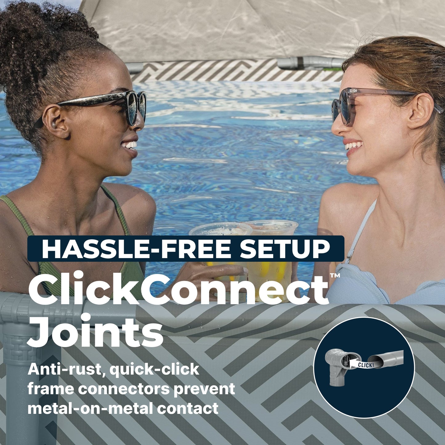 Bestway Steel Pro MAX 13' x 42" Round Above Ground Pool Set with Canopy