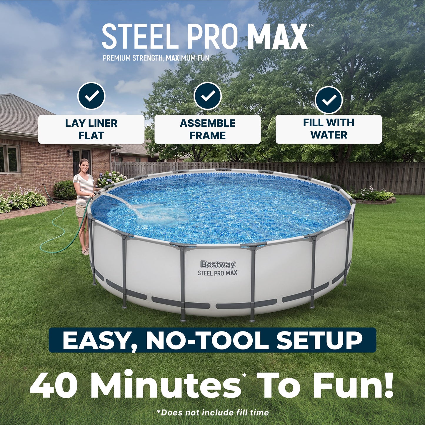 Bestway Steel Pro MAX 14' x 48" Above Ground Pool Set Round