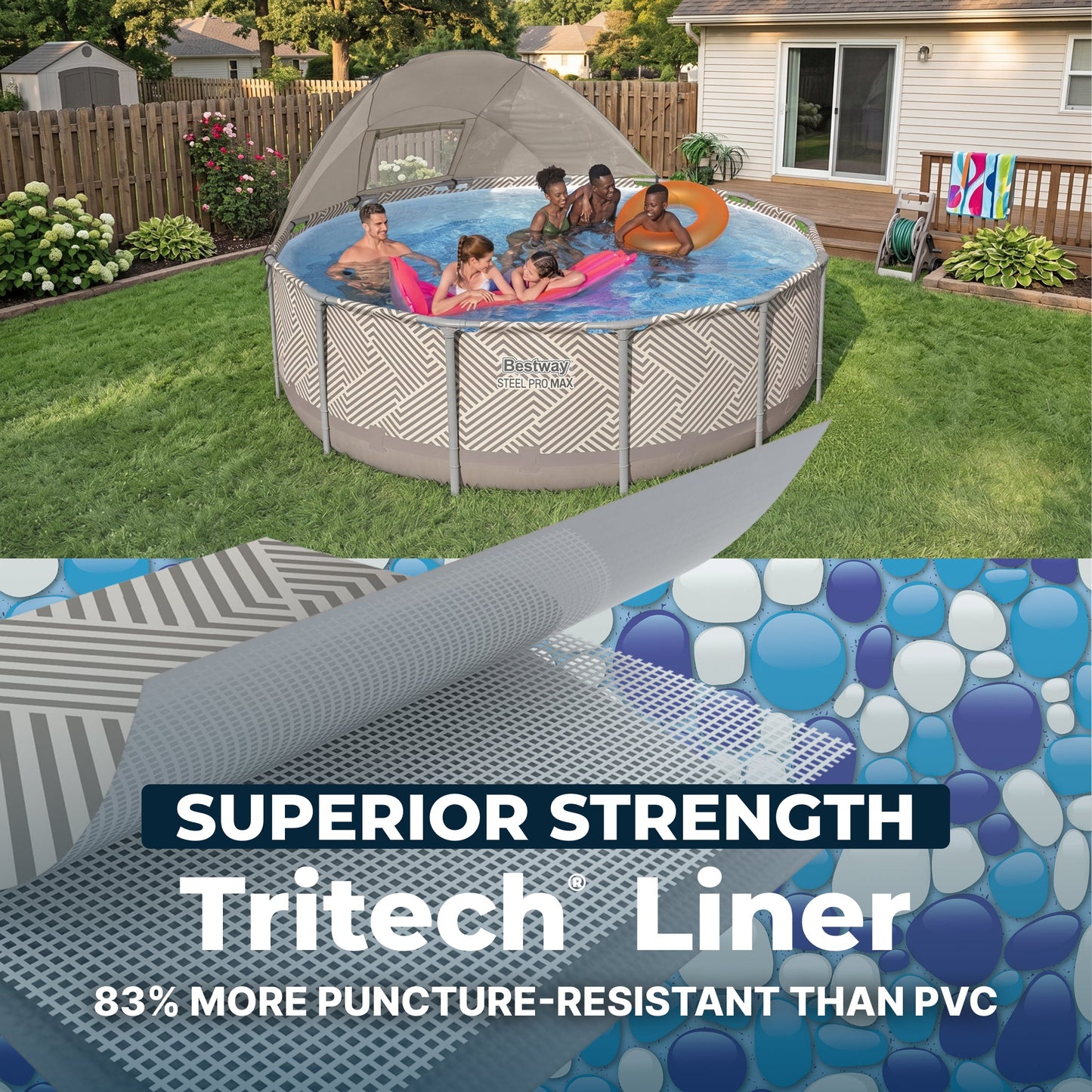 Bestway Steel Pro MAX 13' x 42" Round Above Ground Pool Set with Canopy