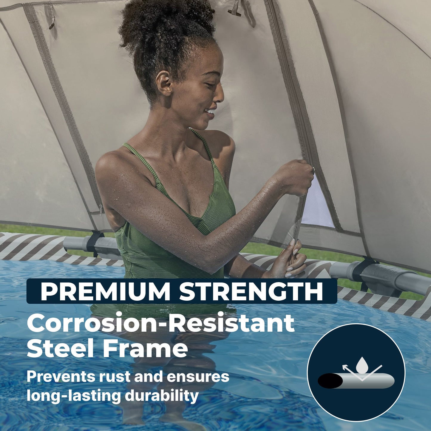 Bestway Steel Pro MAX 13' x 42" Round Above Ground Pool Set with Canopy