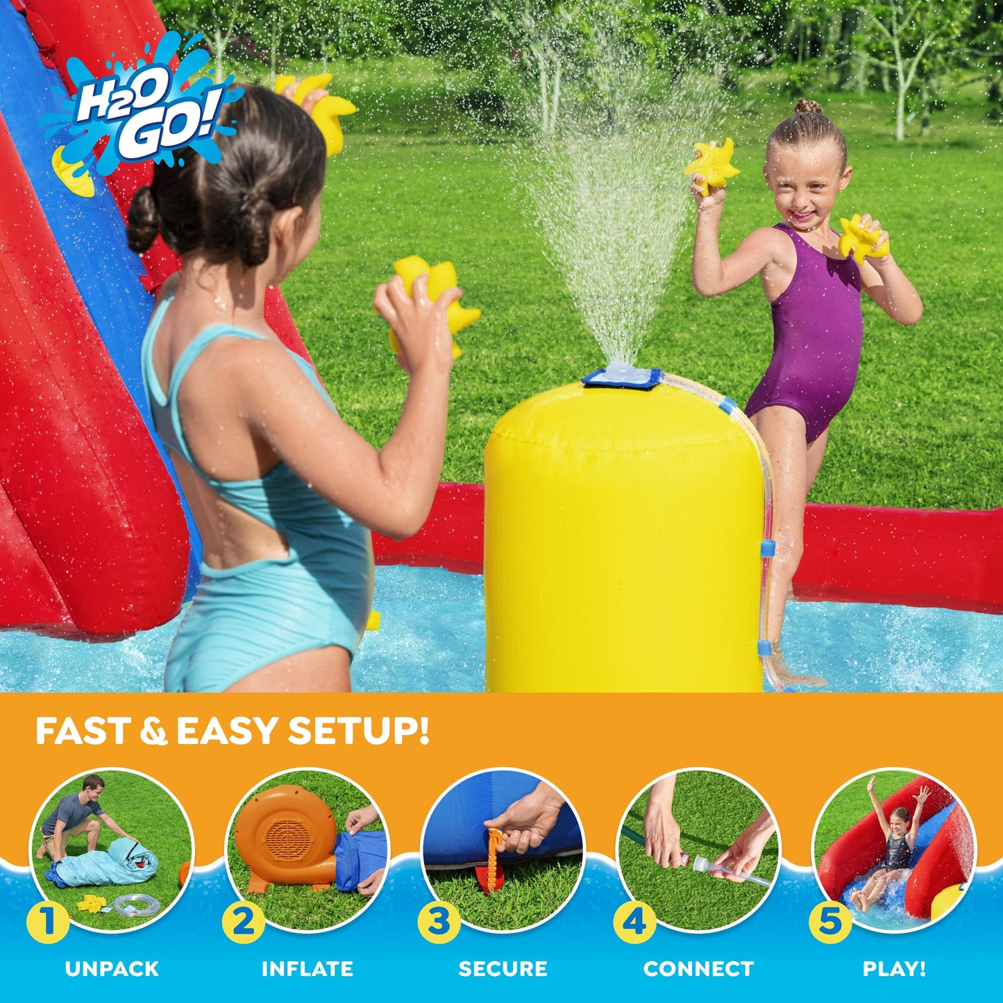 H2OGO! AstroSplash Kids Inflatable Mega Water Park 10'9"