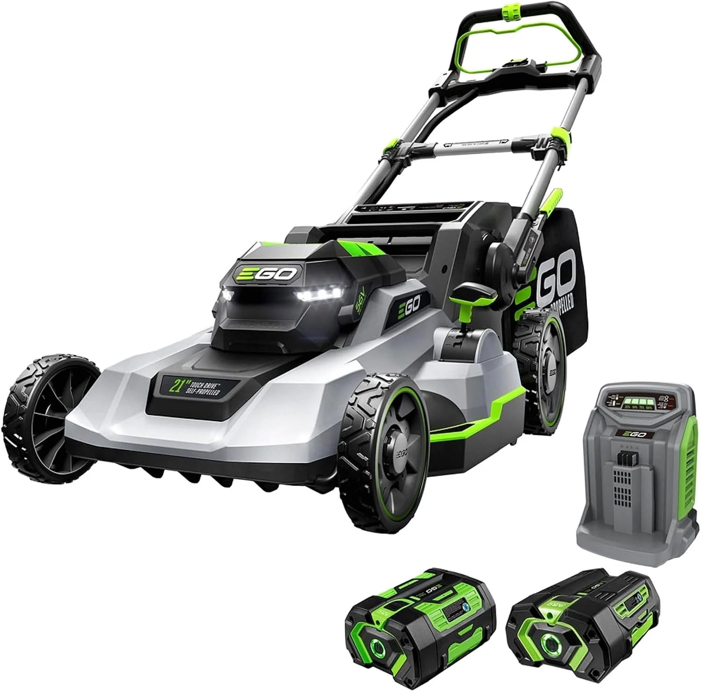 EGO POWER+ 21-Inch 56V Self-Propelled Electric Lawn Mower with Touch Drive, 4.0Ah &amp; 6.0Ah Batteries, and Charger