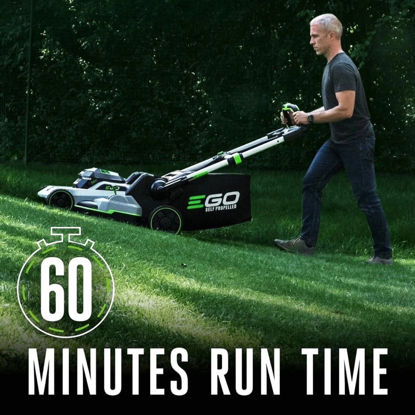 EGO POWER+ 21-Inch 56V Self-Propelled Electric Lawn Mower with Touch Drive, 4.0Ah &amp; 6.0Ah Batteries, and Charger