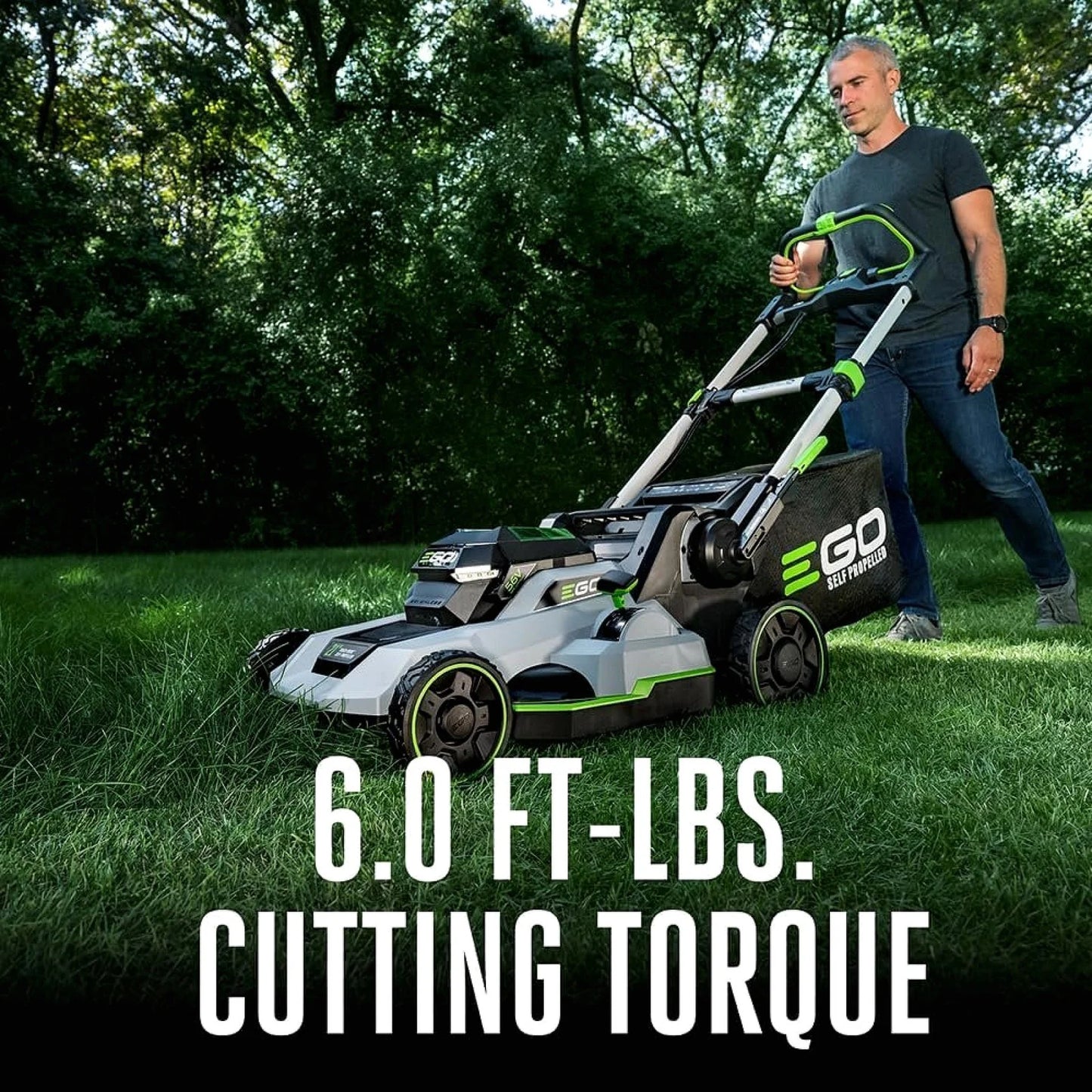 EGO POWER+ 21-Inch 56V Self-Propelled Electric Lawn Mower with Touch Drive, 4.0Ah &amp; 6.0Ah Batteries, and Charger