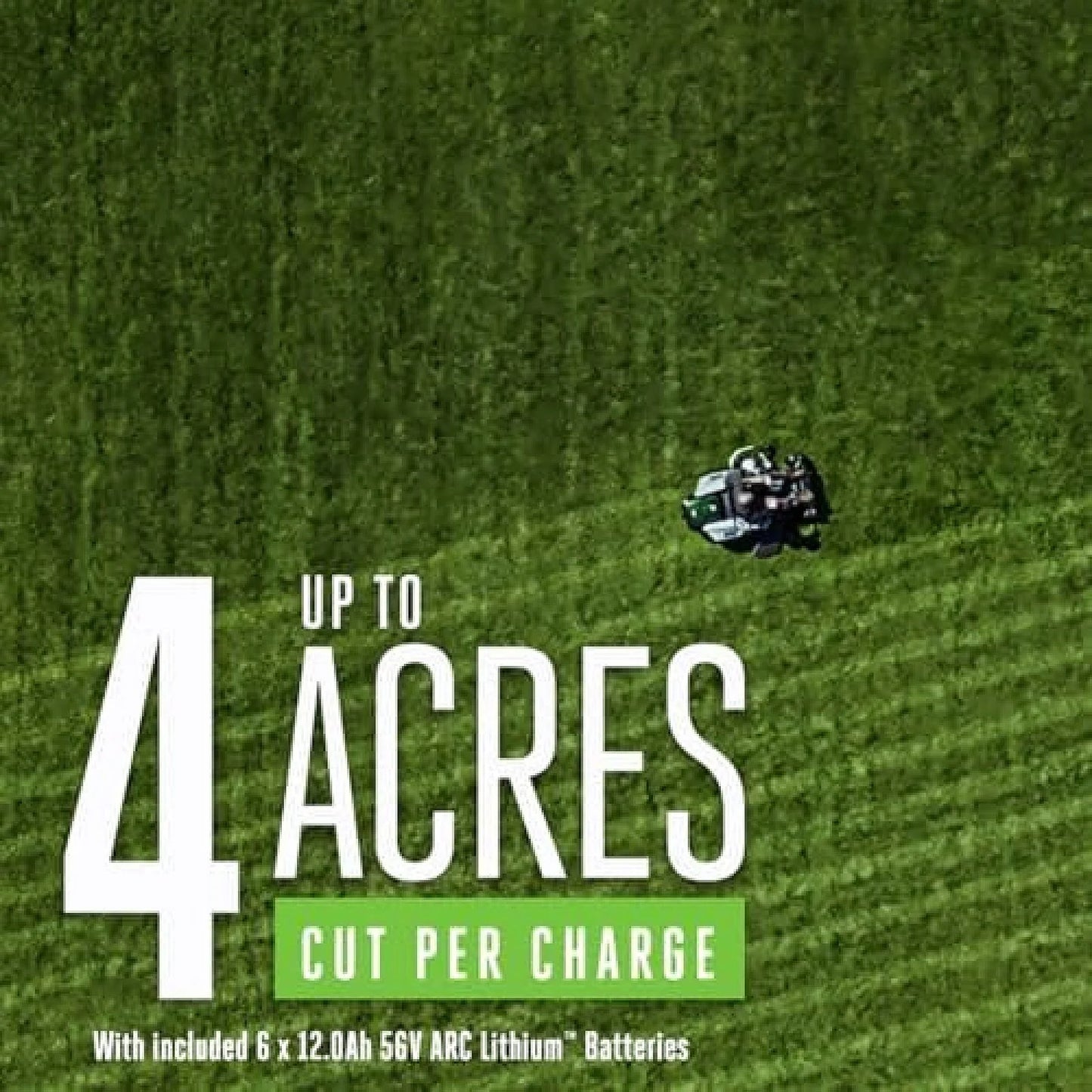 EGO Power+ Electric Riding Lawn Mower, 52″ Deck with Zero Turn Radius, Includes (6) 56V 12.0Ah Batteries and Charger – ZT5207L