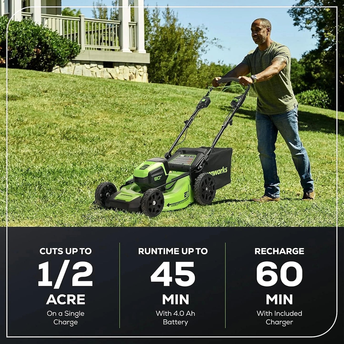 Greenworks 80V 21-Inch Cordless Self-Propelled Lawn Mower