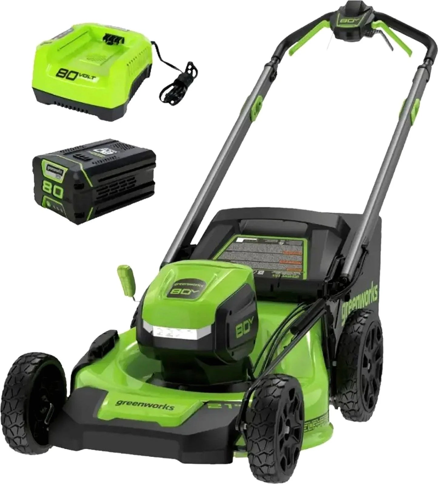 Greenworks 80V 21-Inch Cordless Self-Propelled Lawn Mower with 4.0Ah Battery &amp; Charger