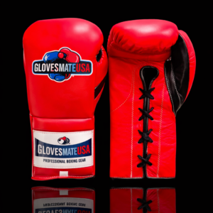 GlovesMateUSA Elite Lace-Up Boxing Gloves – Red / Black