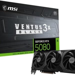 MSI GeForce RTX 5080 Ventus 3X OC Black 16GB GDDR7 Graphics Card