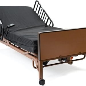 Fully Electric Hospital Bed Set with Foam Mattress & Half Rails